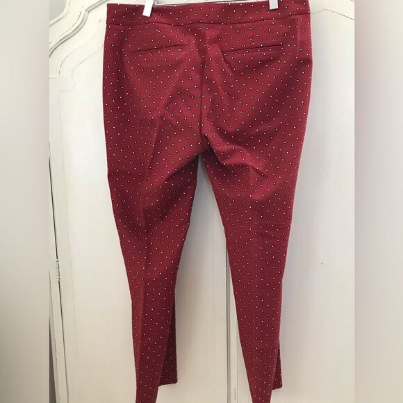 Express Columnist Women's Red 10R Mid Rise Flat Front Tapered Leg Ankle Pant - Picture 3 of 5